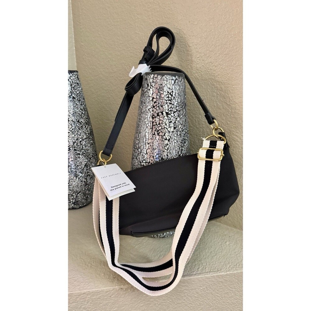 Free Assembly Nylon Crossbody Bag Black 2 Straps Adjustable NWT